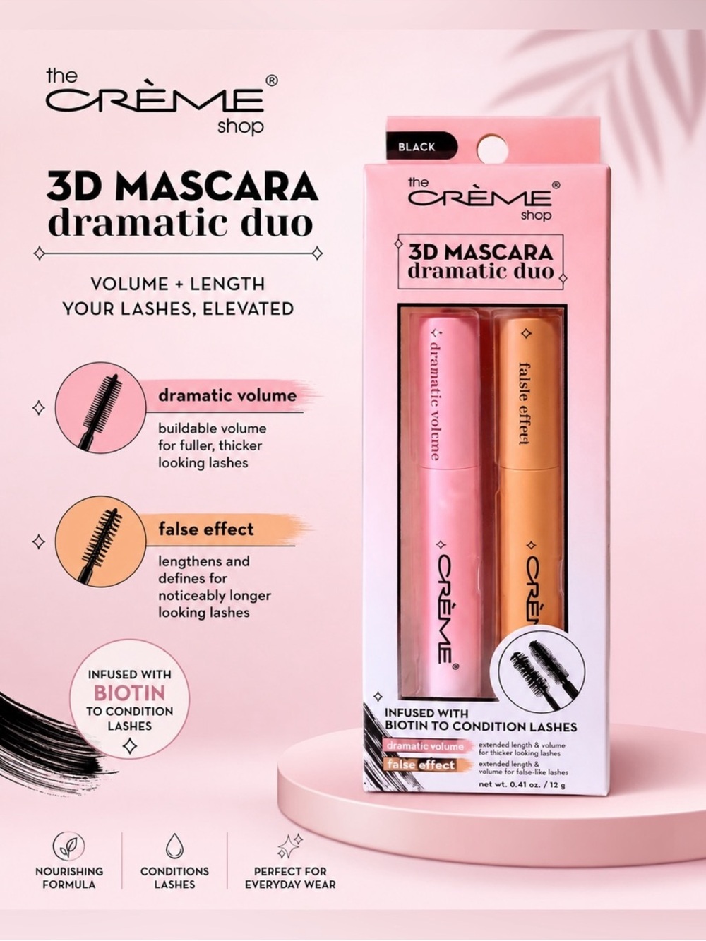 The Crème Shop 3D Mascara Dramatic Duo Lengthening & Volumizing
